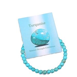 🆕 Turquoise Beaded Stretch Bracelet - Turquoise Color